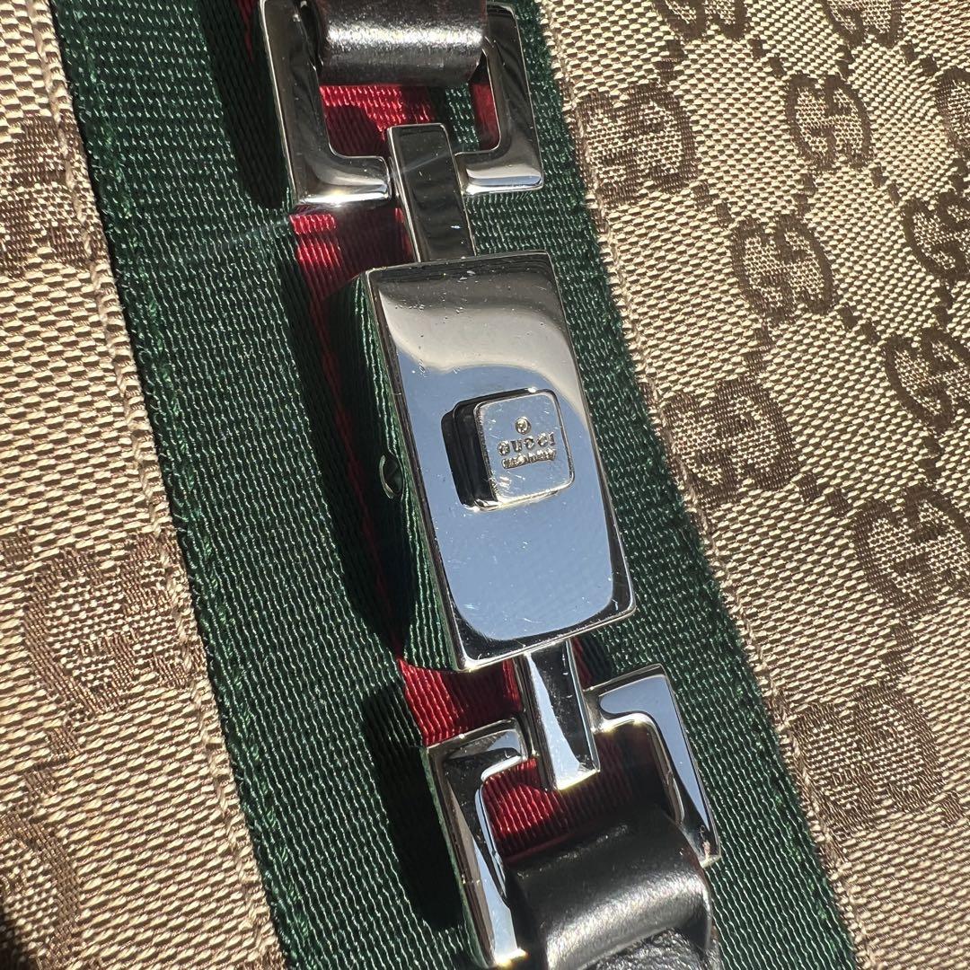 グッチ ショルダーバッグ ジャッキー シェリーライン GG柄 キャンバス レザー