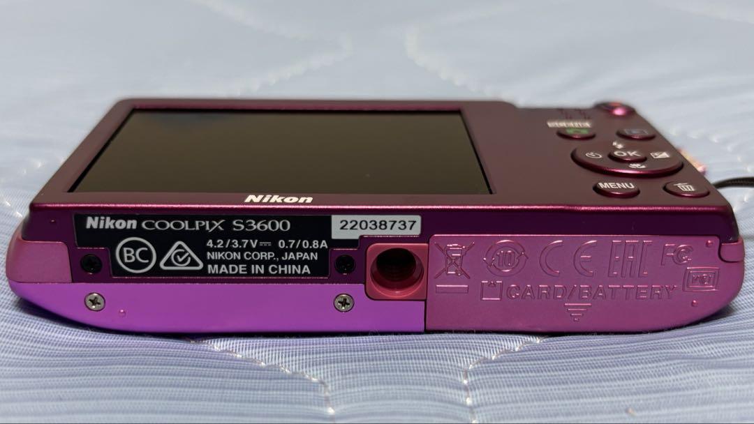 Nikon Coolpix S3600ピンク デジタルカメラ 本体・充電器セット