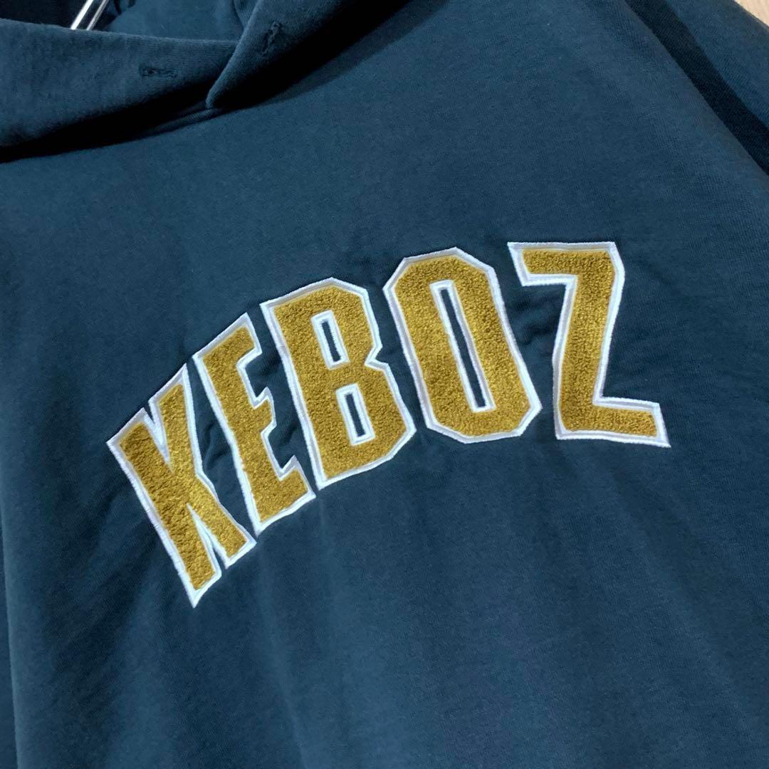 『人気色』KEBOZ パーカー ◎デカロゴ パイル刺繍 ヘビーコットン 太アーム