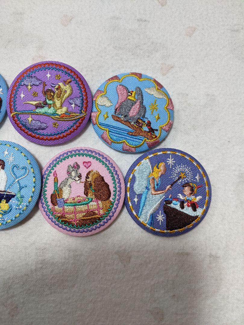 ディズニー　刺繍缶バッジ　プリンセス　アナと雪の女王　アリス　ラプンツェル