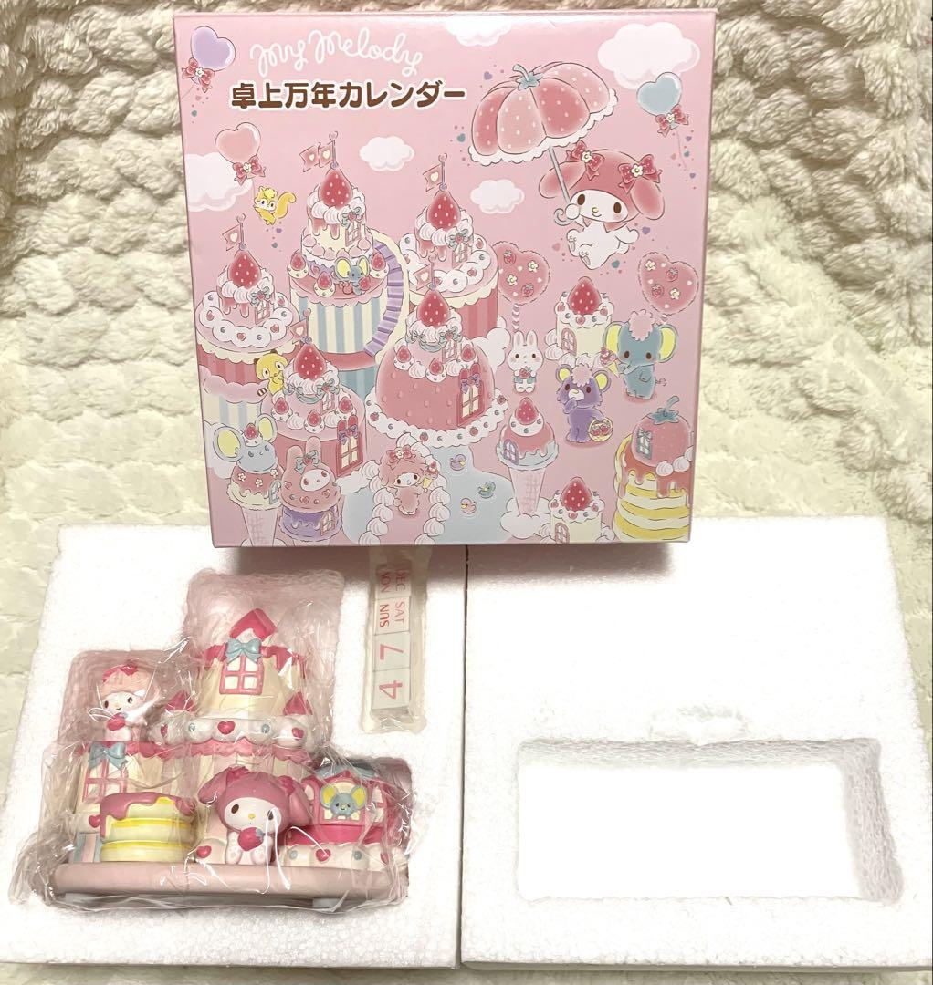 2019年製　サンリオ　マイメロディ　卓上万年カレンダー　イチゴ
