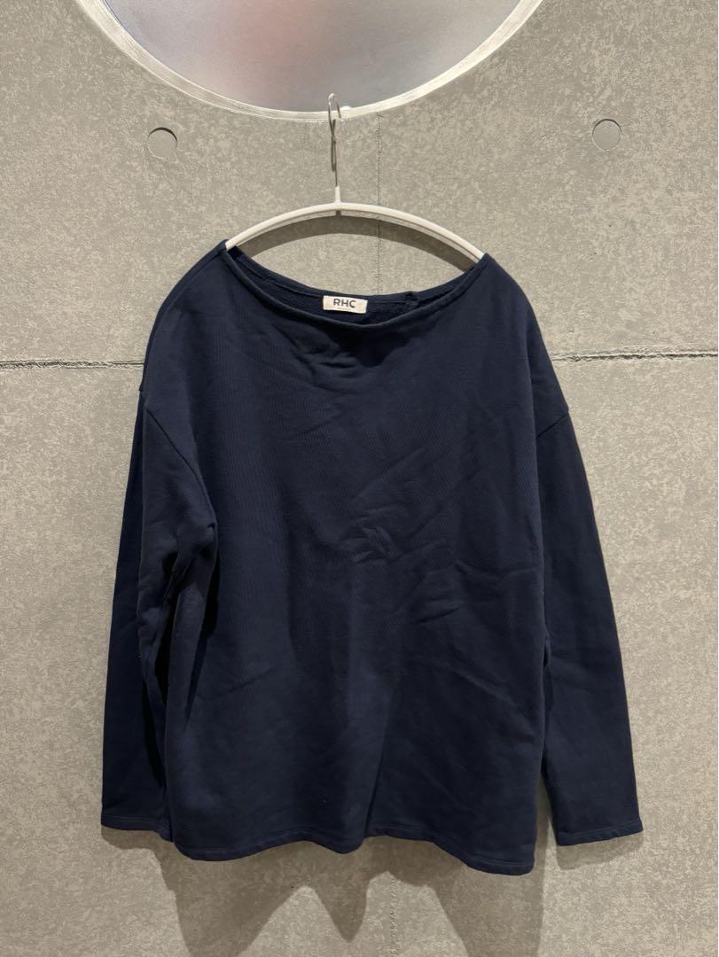 RHC ネイビー バックオープン長袖Tシャツ