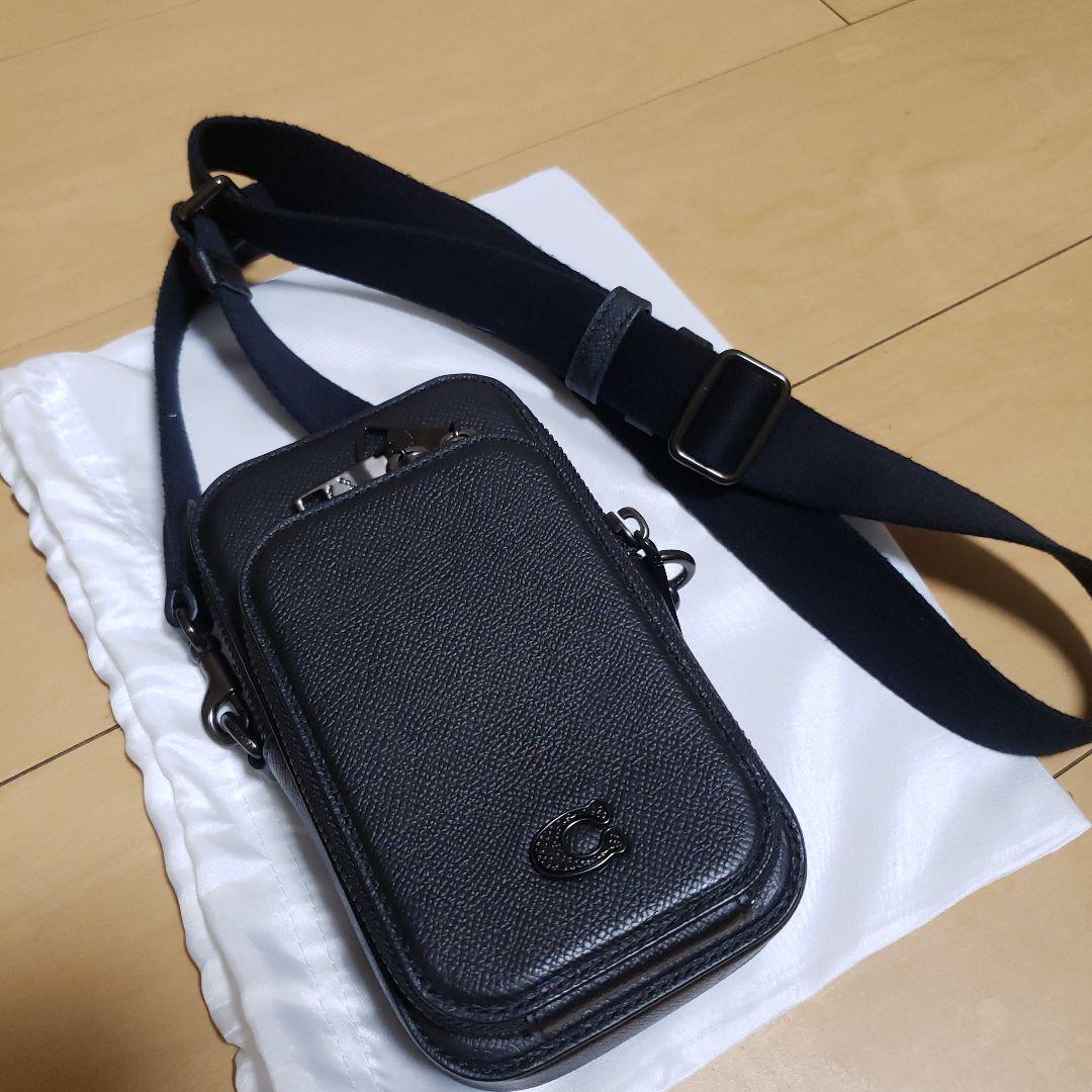 【直営店】coach★フォーン クロスボディ ブラック 鞄 残り僅か【コーチ】フォーン クロスボディ スマホ バッグ 国内発