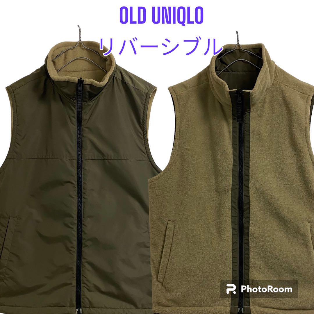 【希少】OLD UNIQLO リバーシブル　ベスト　ナイロン✖︎フリース　M