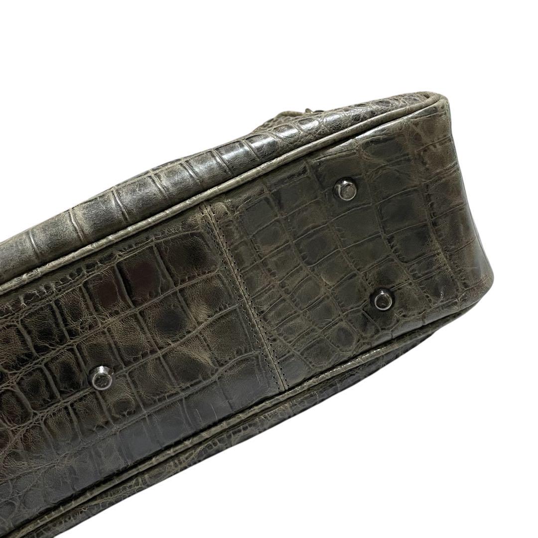 【極美品】artigiano 現行品 クロコダイル 2WAYビジネスバッグ 黒系