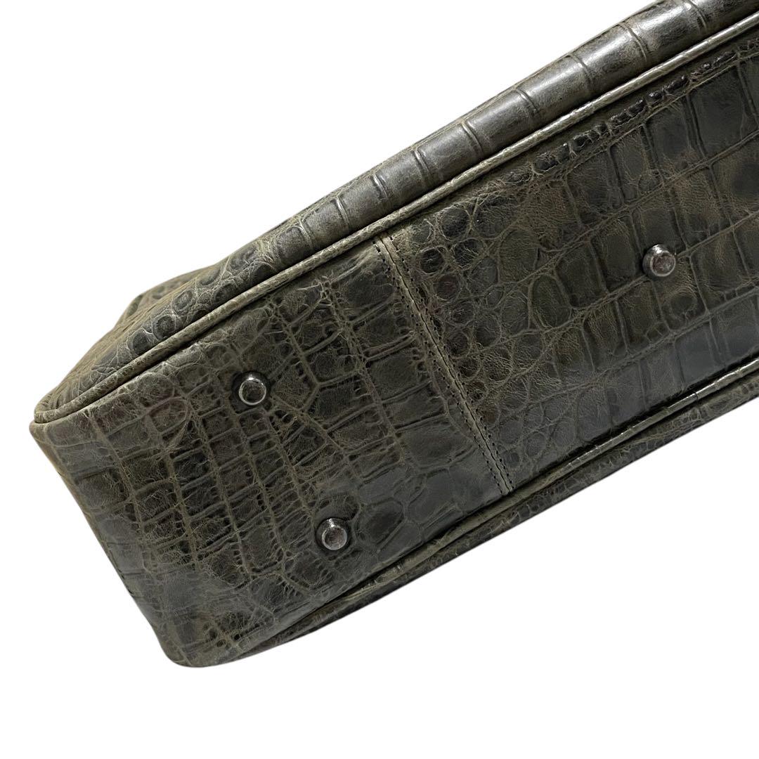 【極美品】artigiano 現行品 クロコダイル 2WAYビジネスバッグ 黒系