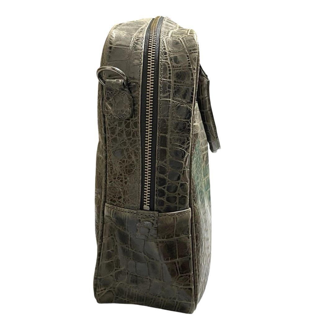【極美品】artigiano 現行品 クロコダイル 2WAYビジネスバッグ 黒系