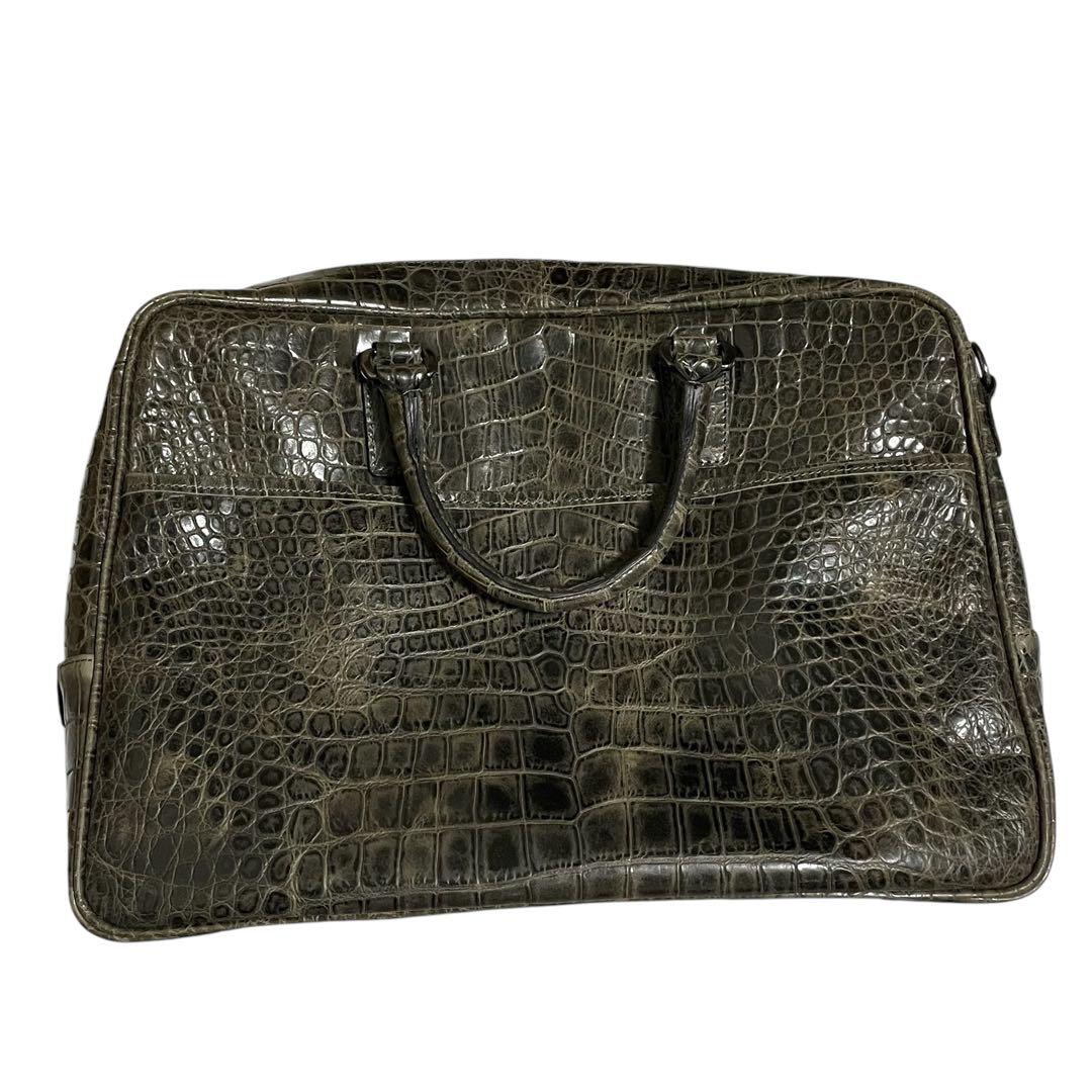 【極美品】artigiano 現行品 クロコダイル 2WAYビジネスバッグ 黒系