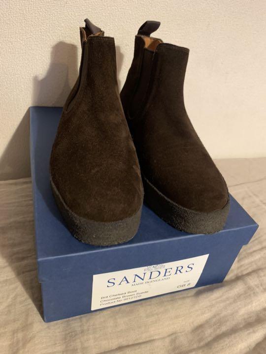 サンダース Sanders イギリス製 UK8 US9 革靴 ブーツ 茶