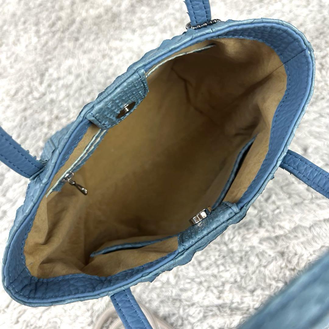 【新品未使用】JRA公認 パイソン　蛇　ミニハンドバッグ　ターコイズブルー 新品未使用】JRA公認 パイソン 蛇 ミニハンドバッグ ターコイズ