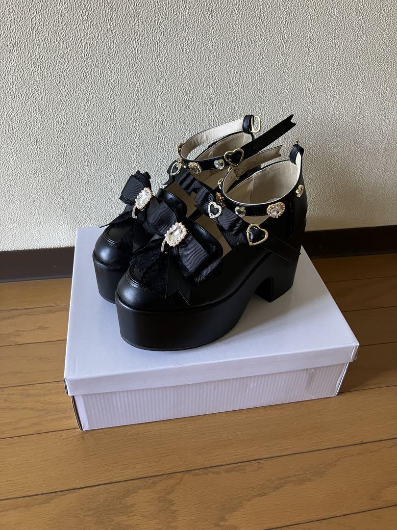 リズリサ　ハートビジュープラットフォームローファー