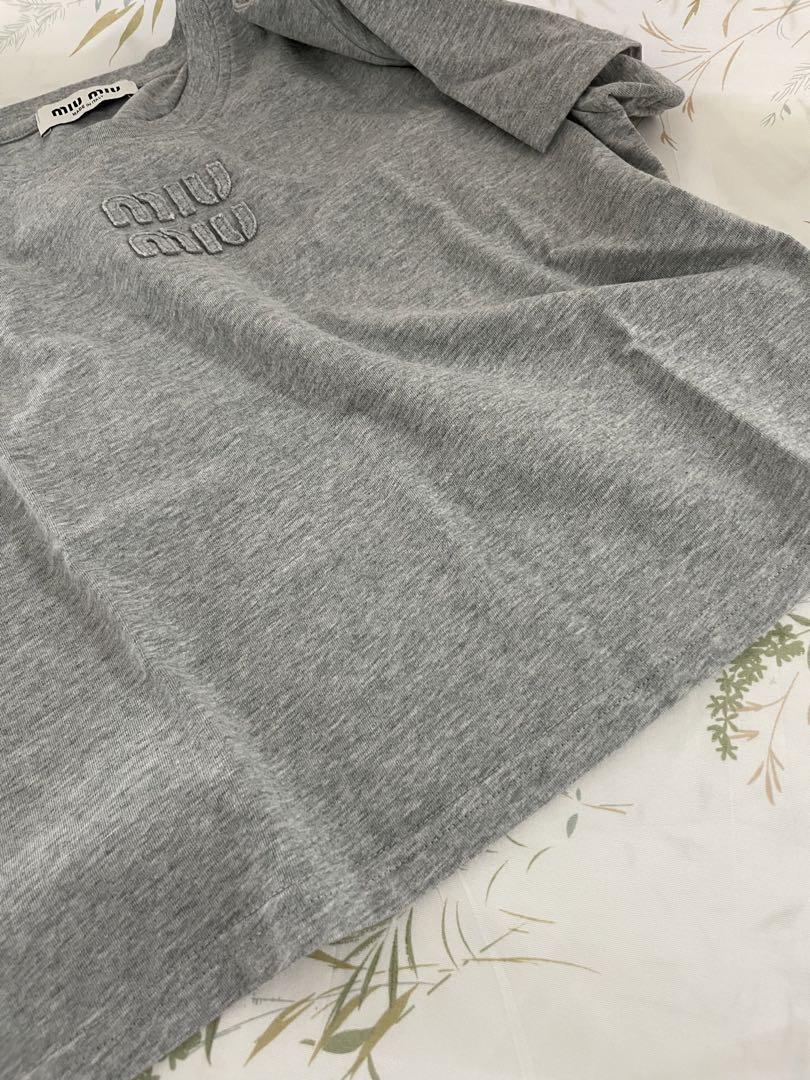 ミュウミュウ レディース Tシャツ グレー 38サイズ ミュウミュウ レディース Tシャツ グレー 38サイズ