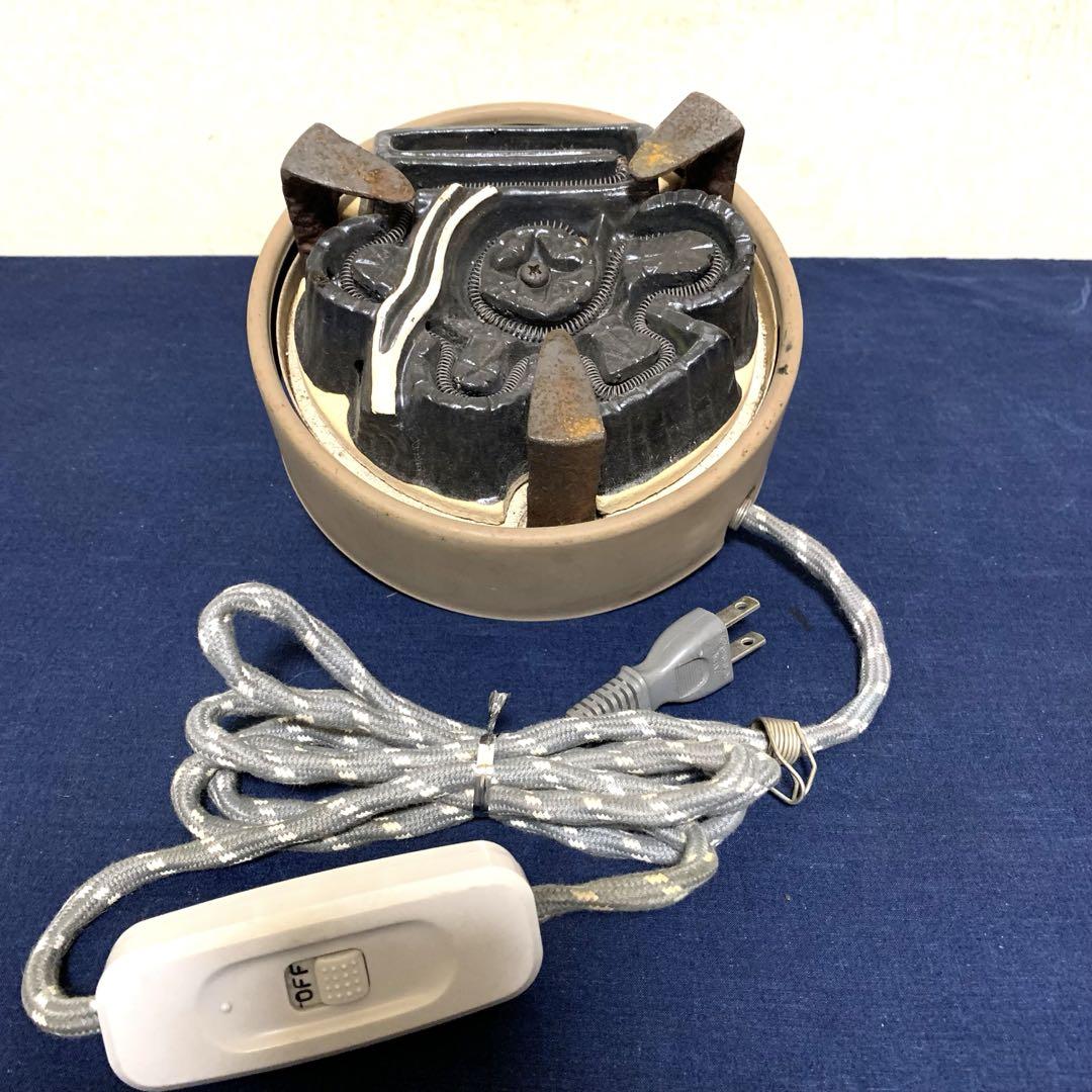 風炉 茶釜 電熱器 唐銅朝鮮風炉釜 野々田製電熱器 敷板 茶道具