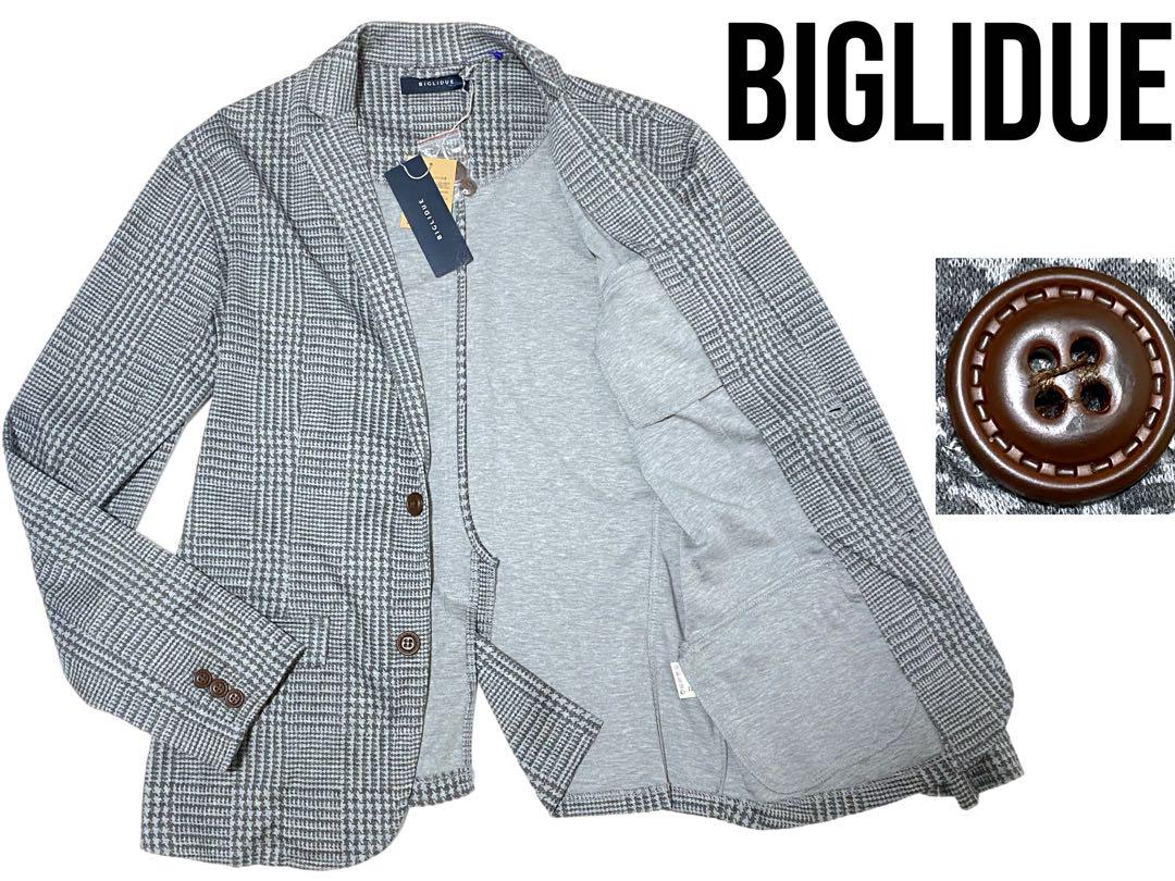 BIGLIDUE ビリドゥーエ 千鳥格子 アンコンジャケットストレッチ