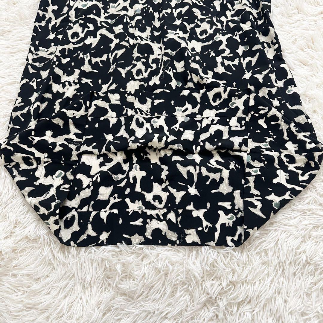美品✨️フェラガモ 現行 総柄 ワンピース シルク100% 大きいサイズ 3XL