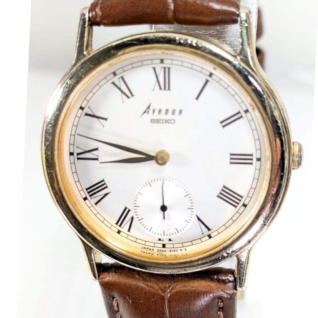 SEIKO Avenue スモセコ メンズ 電池ベルト交換済み可動品E-81