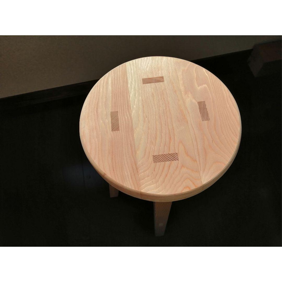 【ほぞ組】木製スツール　高さ47cm　丸椅子　stool