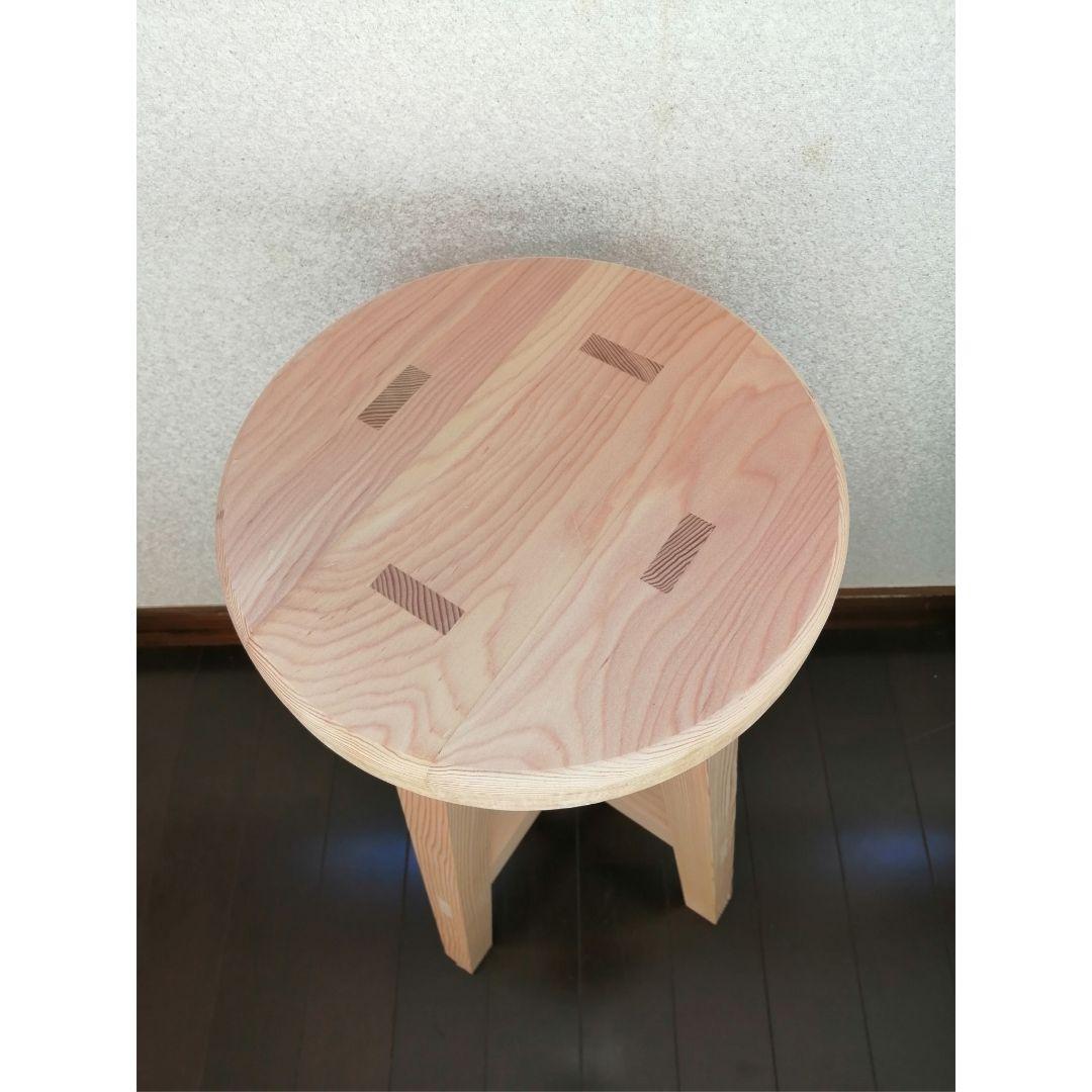 【ほぞ組】木製スツール　高さ47cm　丸椅子　stool