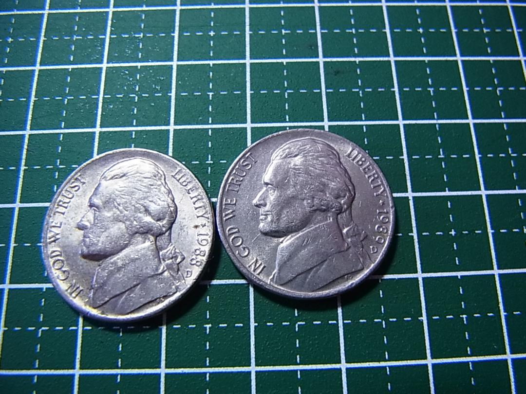 アメリカ硬貨５枚セット American 5 Coin Set 1 5 Cents 1 Dime ¼ ½ Dollar | Benjamin