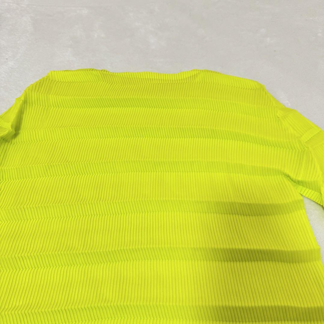 極美品✨ISSEY MIYAKE プリーツ 蛍光イエロー 長袖 トップス