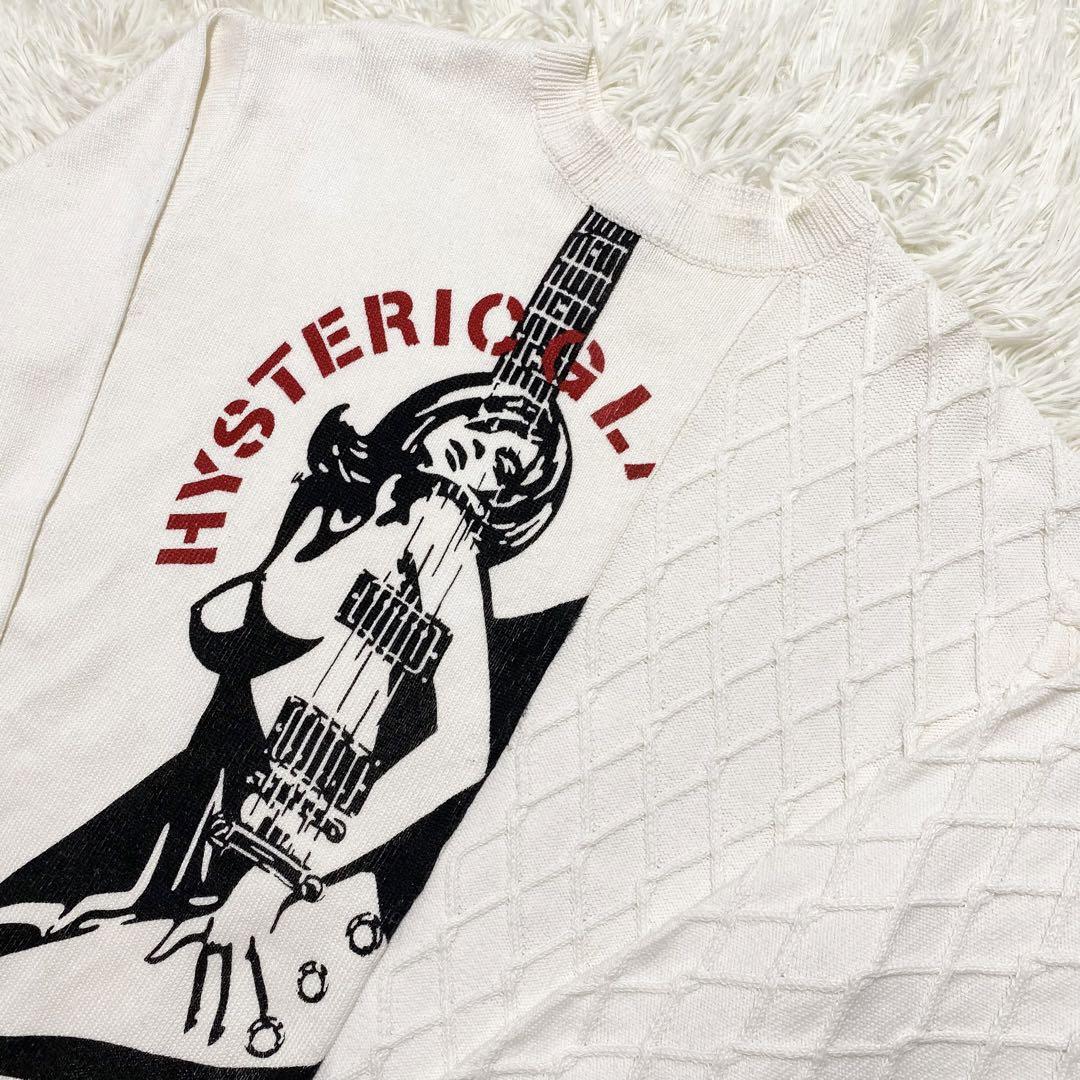 希少　HYSTERIC GLAMOUR ニット　L  ヒスガール  ギター　 白