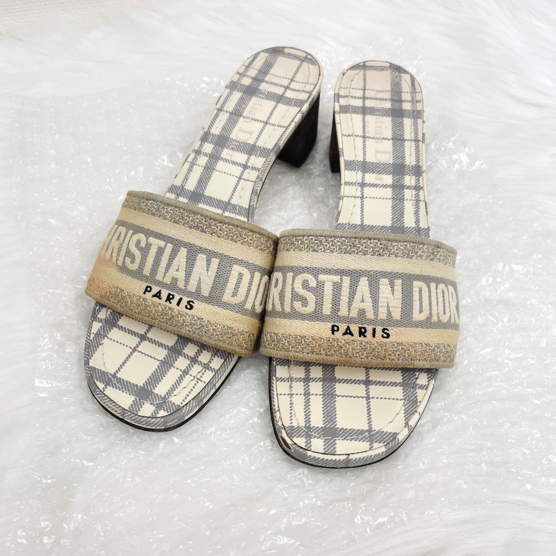 Christian Dior ディオール Dway チェック柄 ミュール