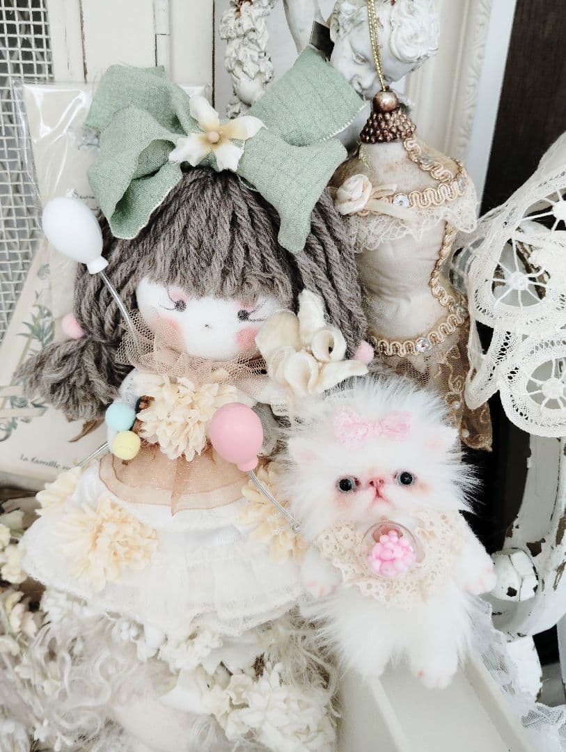 ミーナちゃんとルーナちゃん❤お人形♡子猫ちゃん♡ぬいぐるみ♡アートドール♡