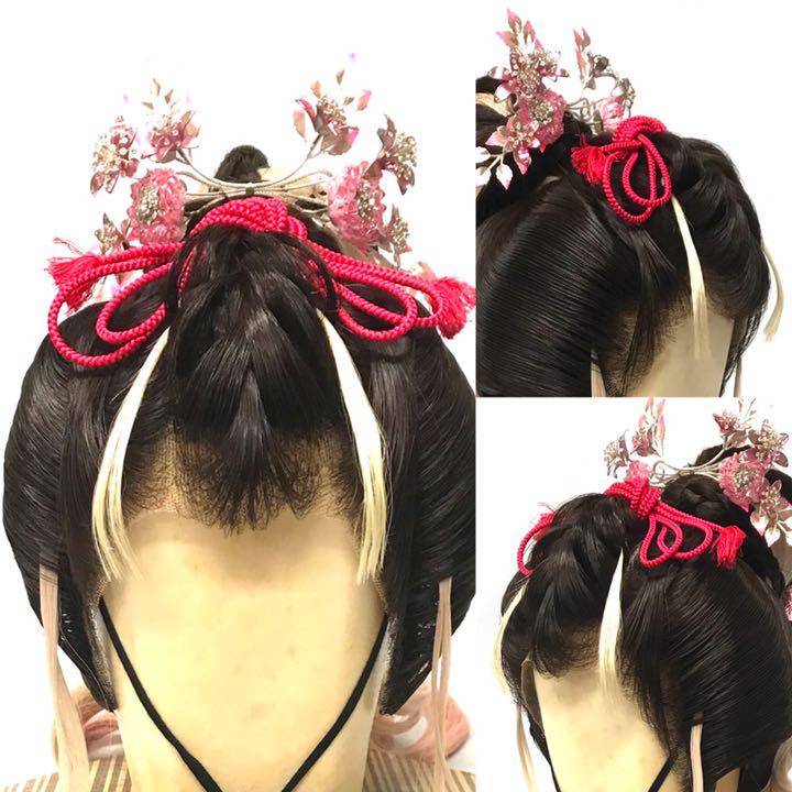 大得価豊富な 辰巳 中古日本髪かつら 大衆演劇かつら OZYIM-m38182883996 中小サイズ 耐熱ファイバーゴールドピンク 限定SALE