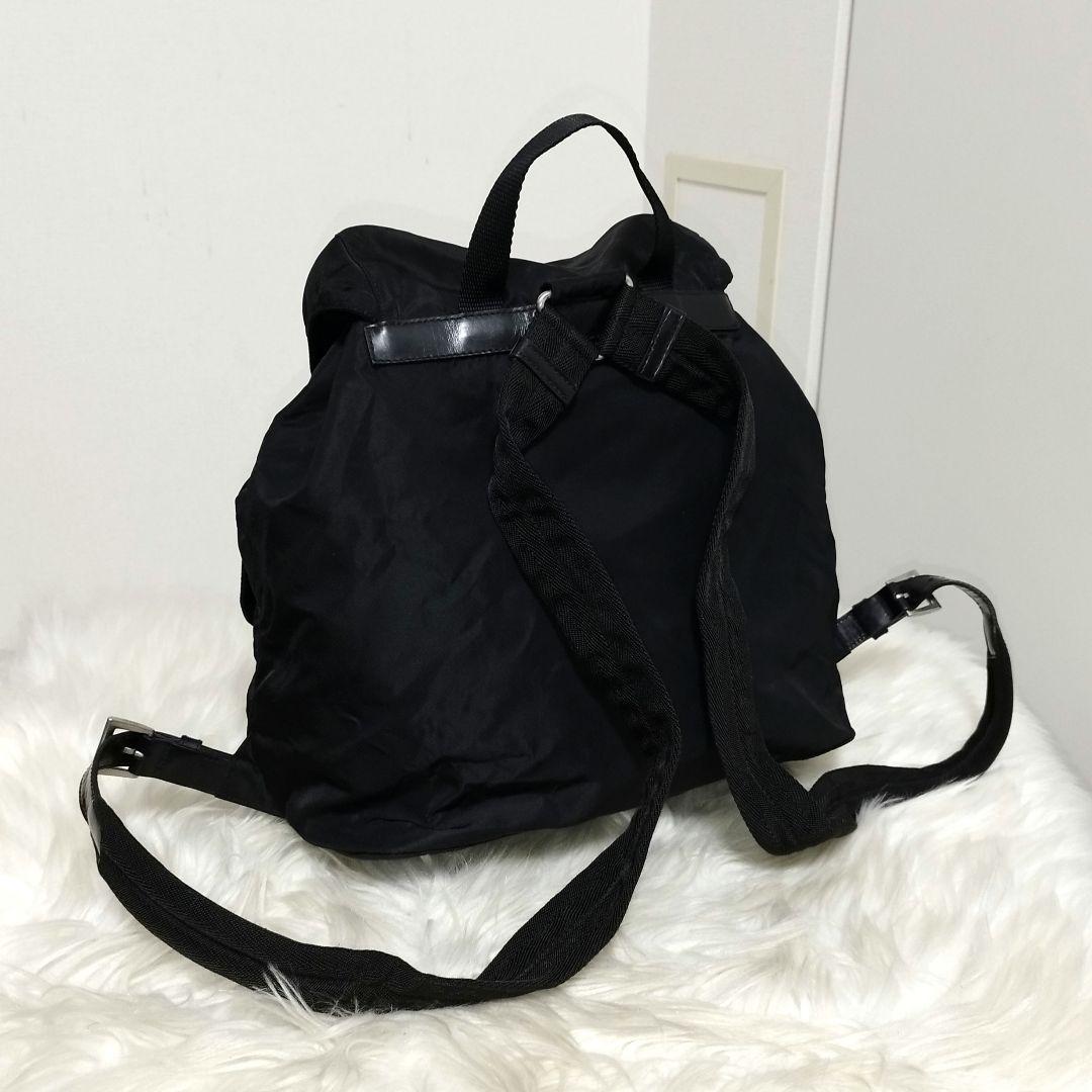 極美品☆　プラダ　リュック　ギャラ付き　ナイロン　三角ロゴプレート　レザー 極美品☆プラダリュックレザープレート三角ロゴプレートナイロン