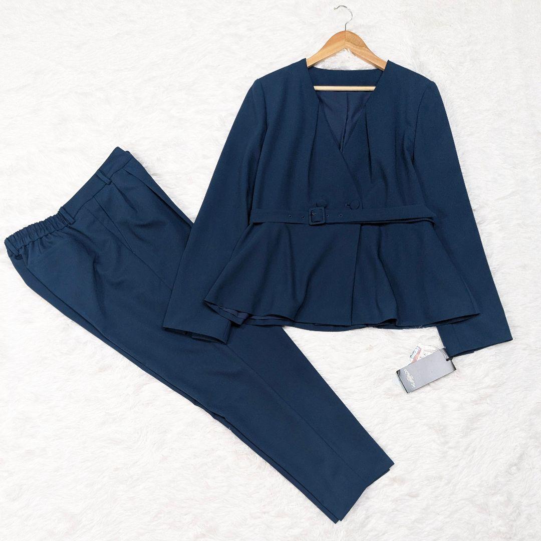 美品 3XL ルイルエブティック タック＆ペプラムジャケットセットアップスーツ