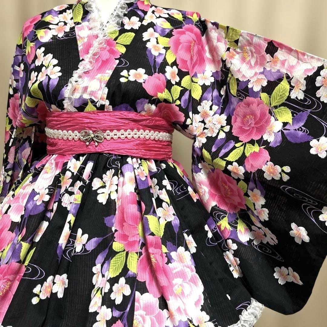 浴衣ドレス✨姫ギャル♡量産型♡地雷 浴衣ドレス 姫ギャル 大人 地雷 量産型 平成ギャル 着物・浴衣