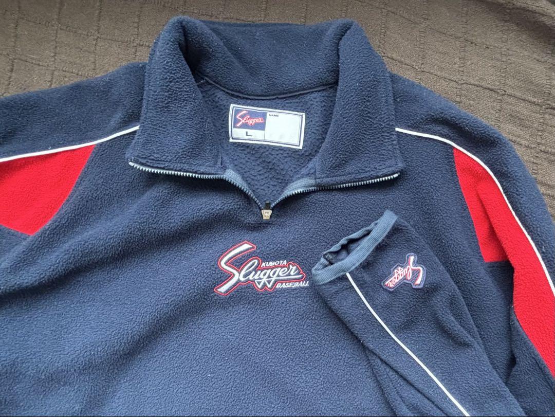 KUBOTA Slugger フリース ジップアップ L ネイビー/レッド