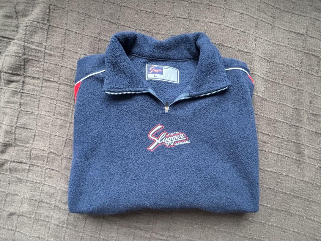 KUBOTA Slugger フリース ジップアップ L ネイビー/レッド