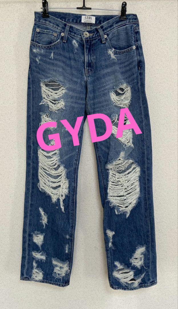 【2025年新作】 ダメージ加工 GYDA♡ ストレートデニムパンツ 通販 M卸売 パンツ