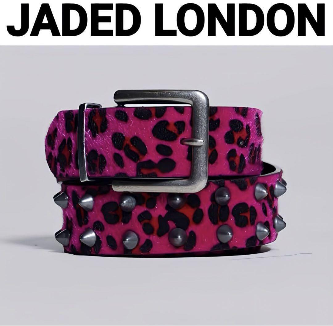 JADED LONDON ピンクレオパード柄ベルト