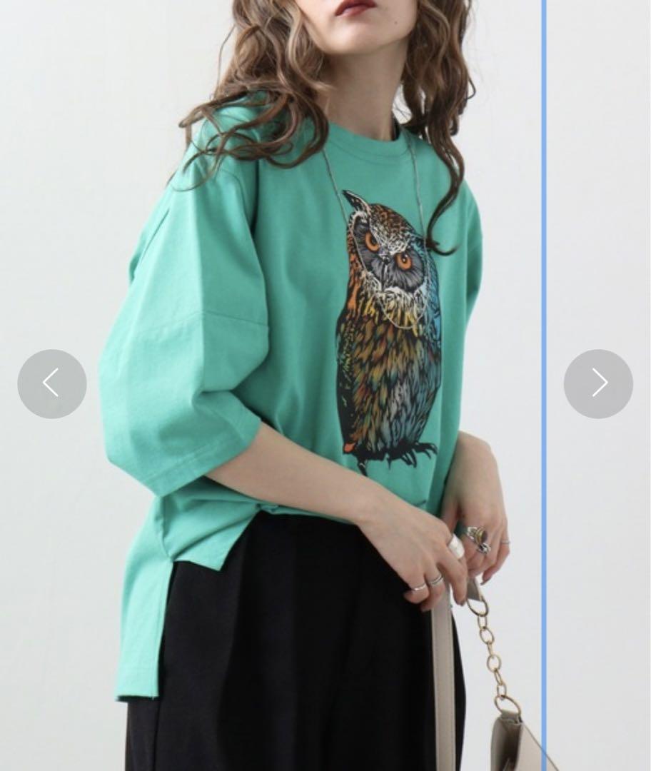 Abanicos フクロウプリント Tシャツ