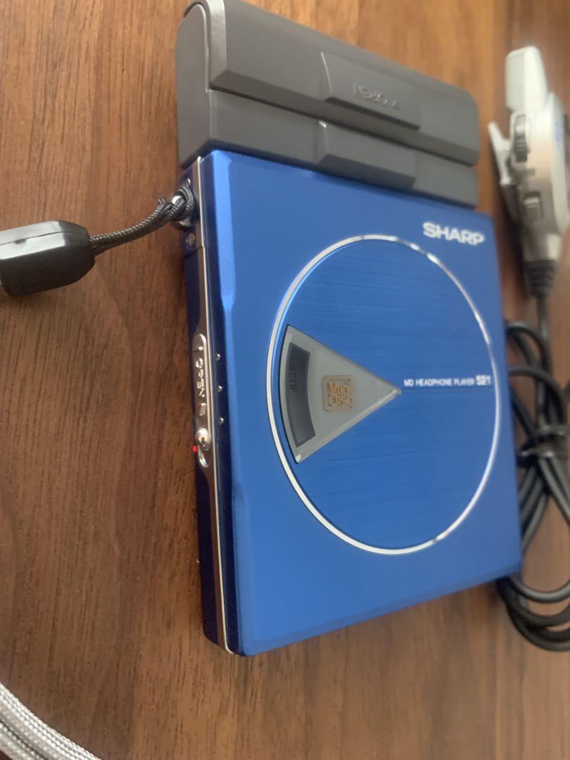 SHARP MDヘッドフォンプレーヤー 521 青 - メルカリ