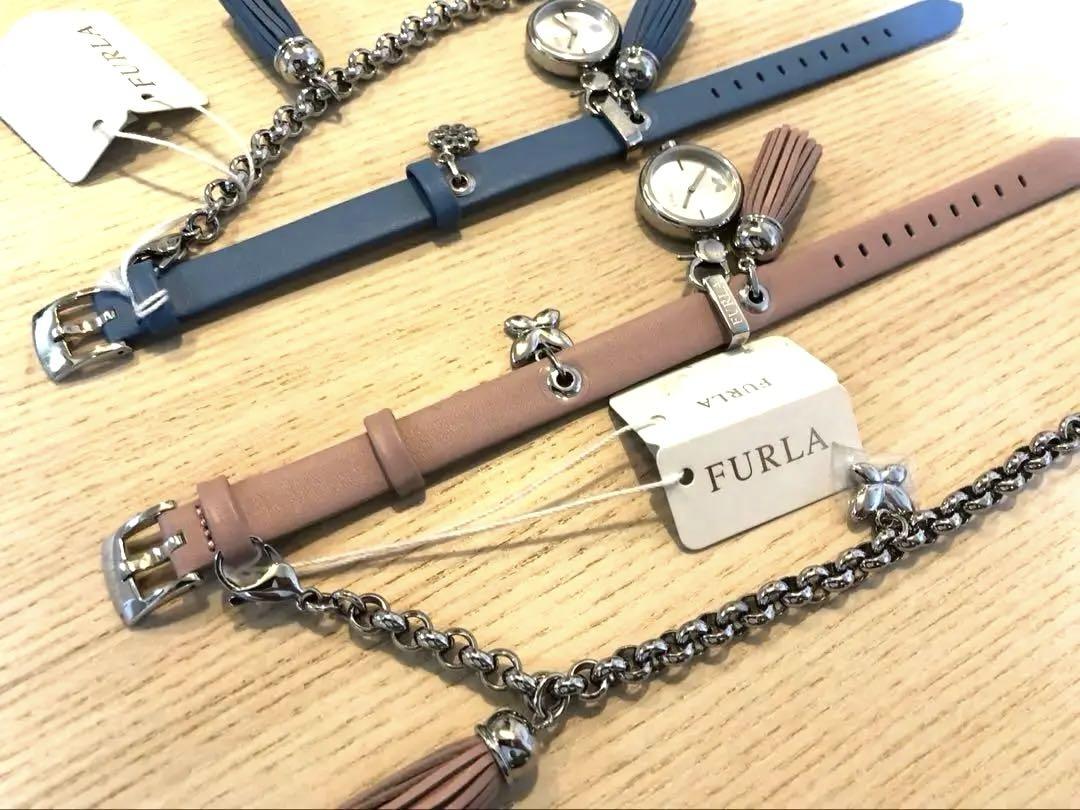 FURLA フルラ　未使用　腕時計　ブレスレット　チャーム　ピンク　ブルー