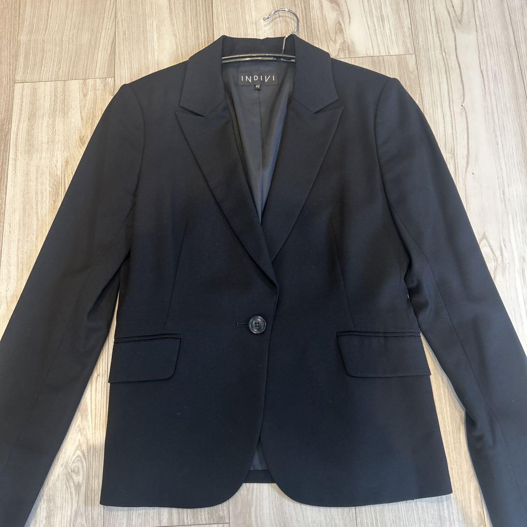 卸売 通販ファッション - 【美品】INDIVI 黒 パンツスーツ