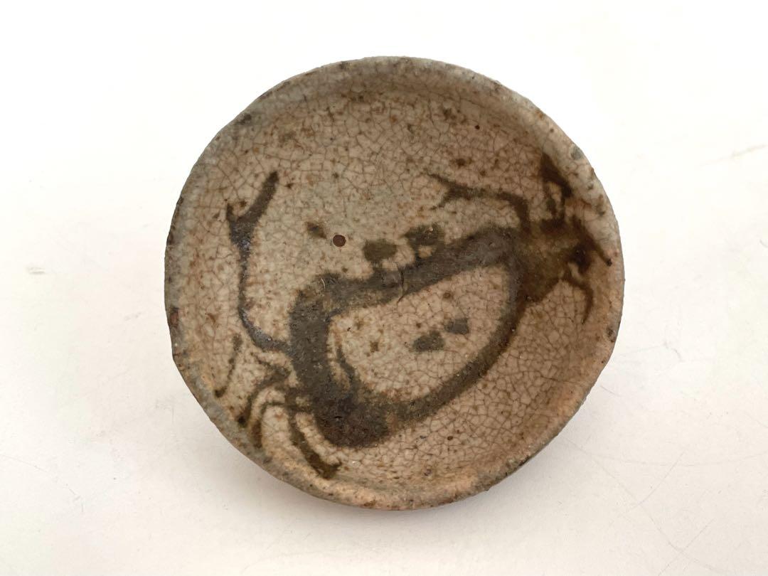陶芸家　作家物　杉本泥牛　杉本立夫　蟹　かに　ぐい呑　酒器　酒盃　平盃　箱なし 陶芸家 作家物 杉本泥牛 杉本立夫 蟹 かに ぐい呑 酒器 酒盃 平