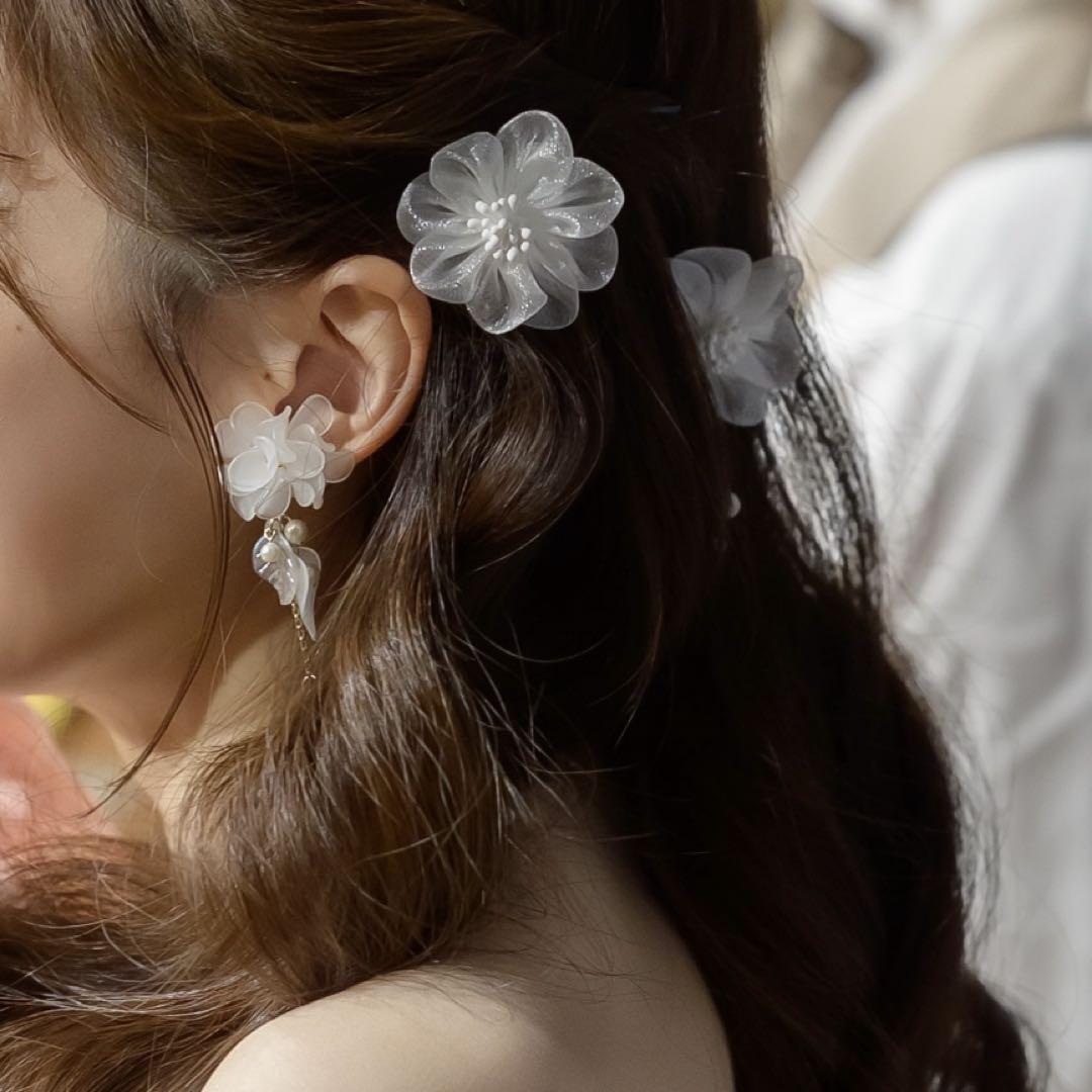 ブライダル　アクセサリー　イヤリング　お花のヘアピン