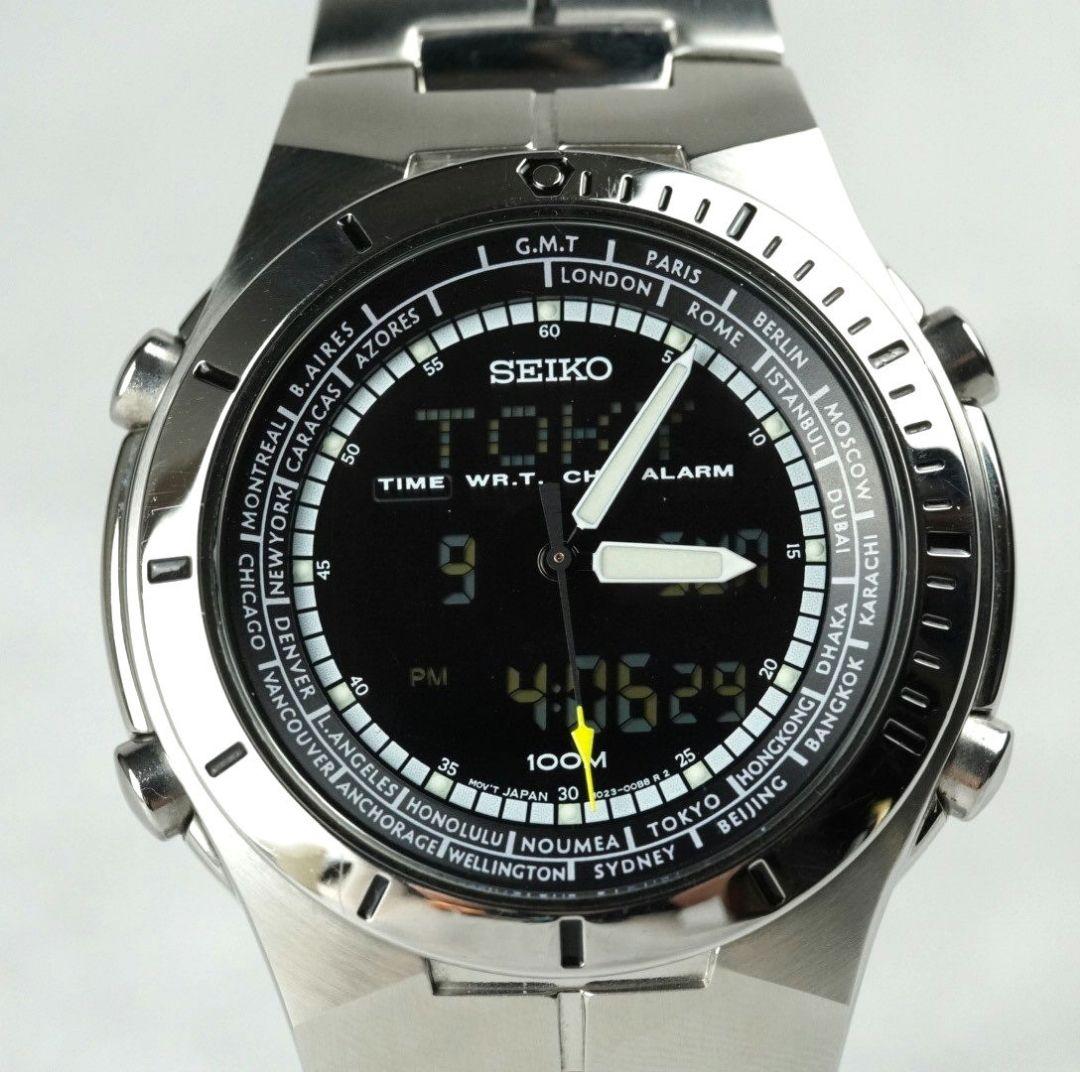 SEIKO セイコー アナデジ ワールドタイム 腕時計 クオーツ  H023