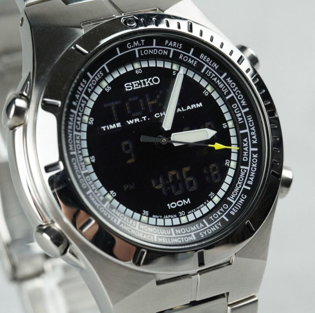 SEIKO セイコー アナデジ ワールドタイム 腕時計 クオーツ  H023
