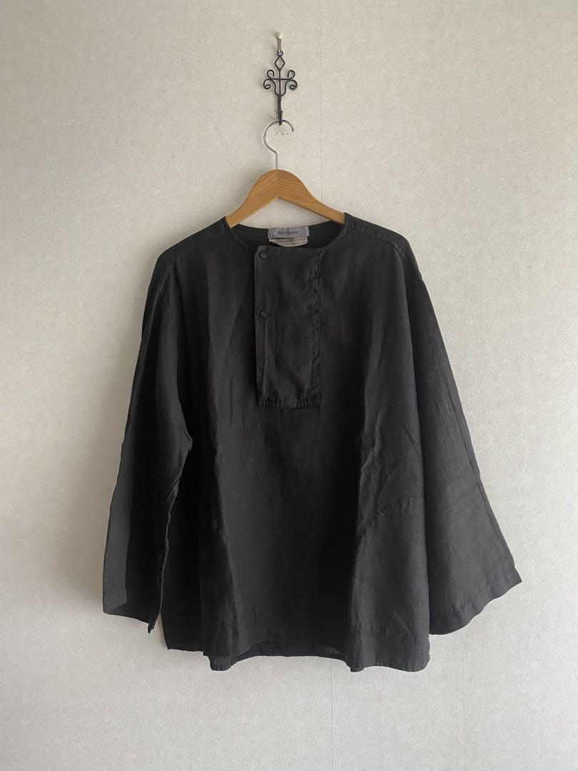 新品Veritecoeur Hemp shirts 黒曜石 ブラック シャツ