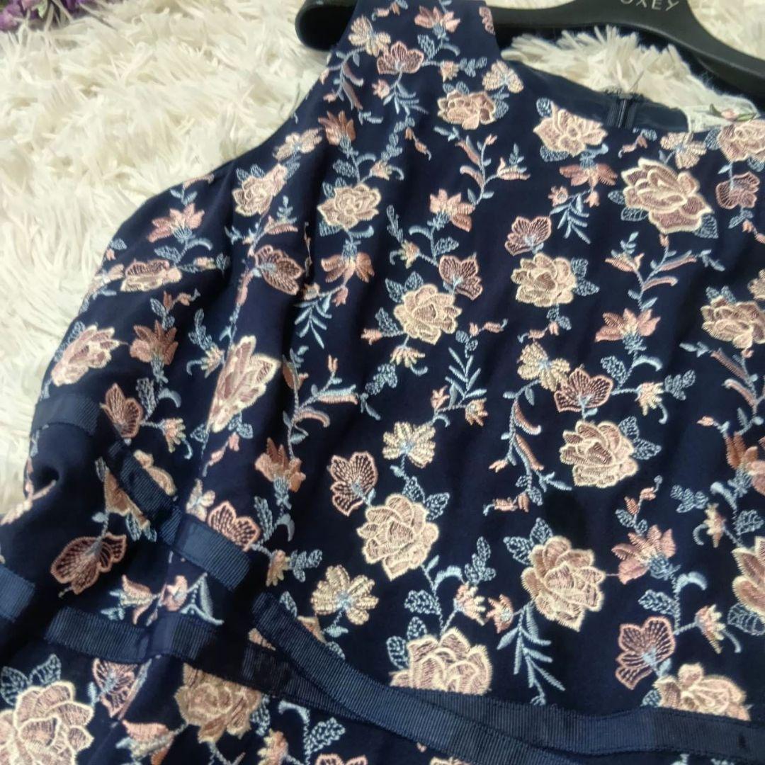 【未使用級♡希少42】ローズティアラジュエル　高級ライン　フラワー刺繍ワンピース