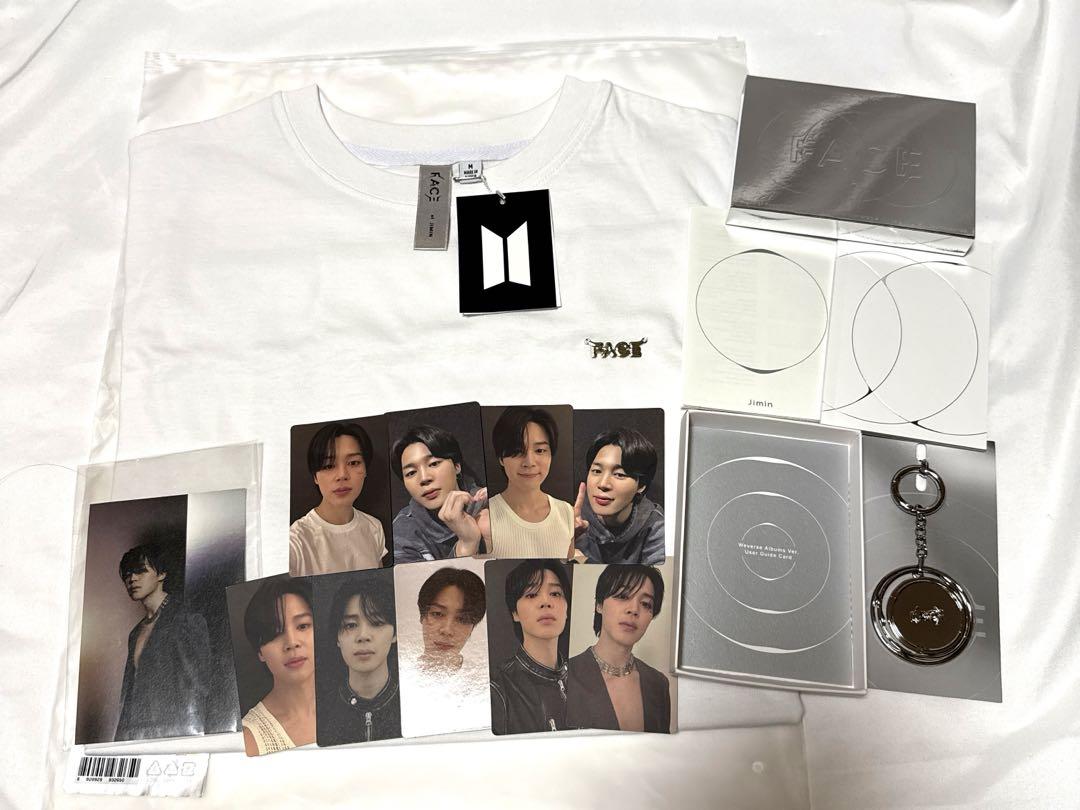 公式BTS ジミン FACE Tシャツ　 FACEキーリング※公式トレカ9枚付き