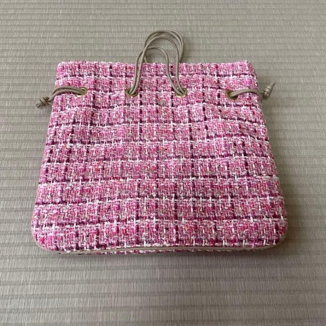 Charmant Sac（シャルマントサック）ツイード巾着バッグ ピンク 未使用