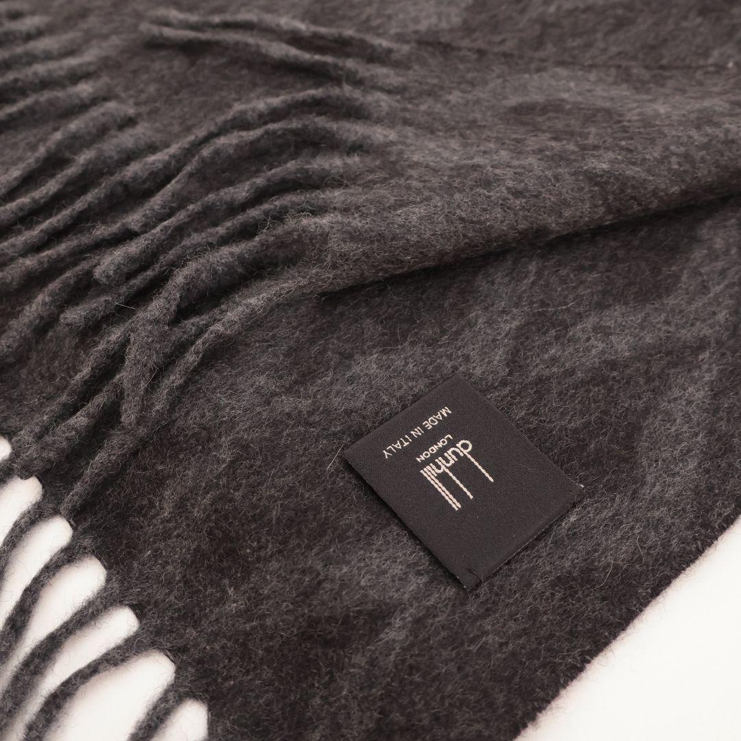 ダンヒル カシミヤ ダイヤモンドパターン マフラー ダークグレーDunhill MEDICALDB_JP
