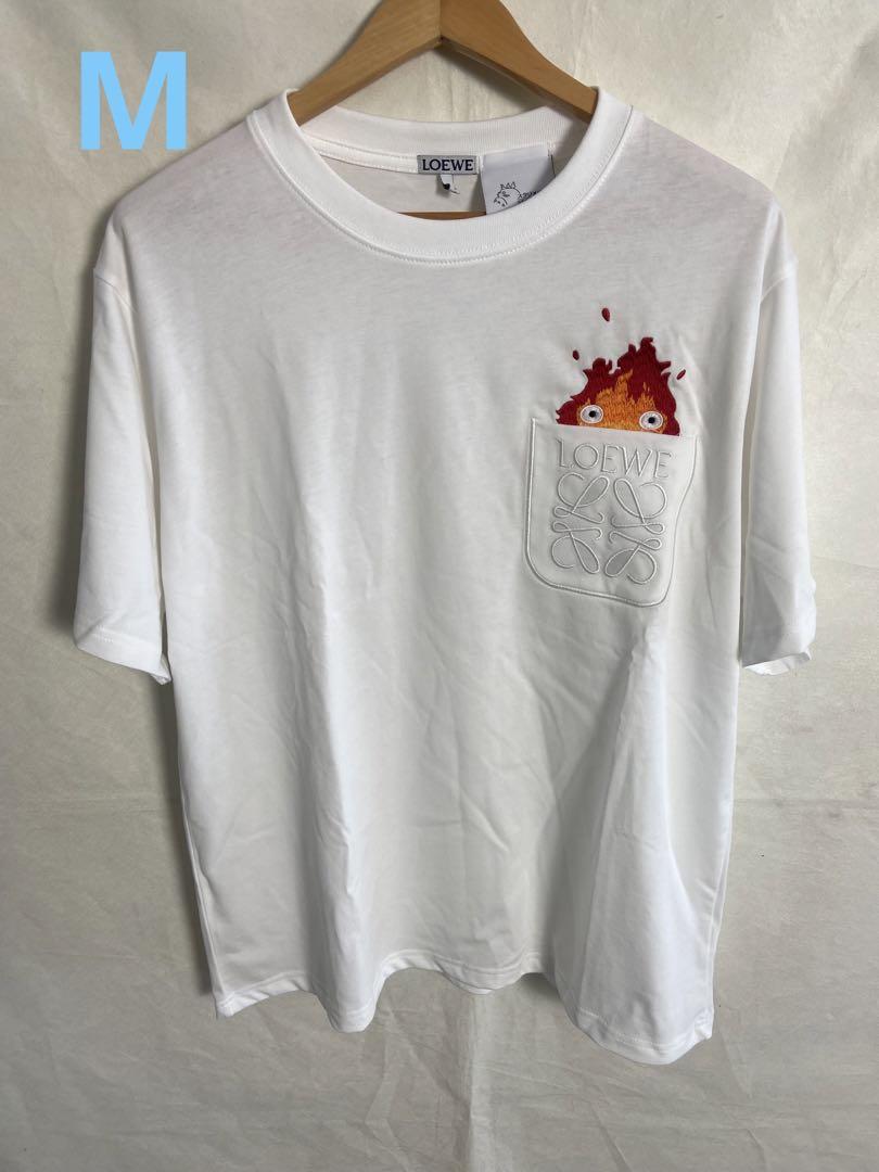 ロエベ ハLOEWE カルシファーポケットTシャツ M ホワイト - T