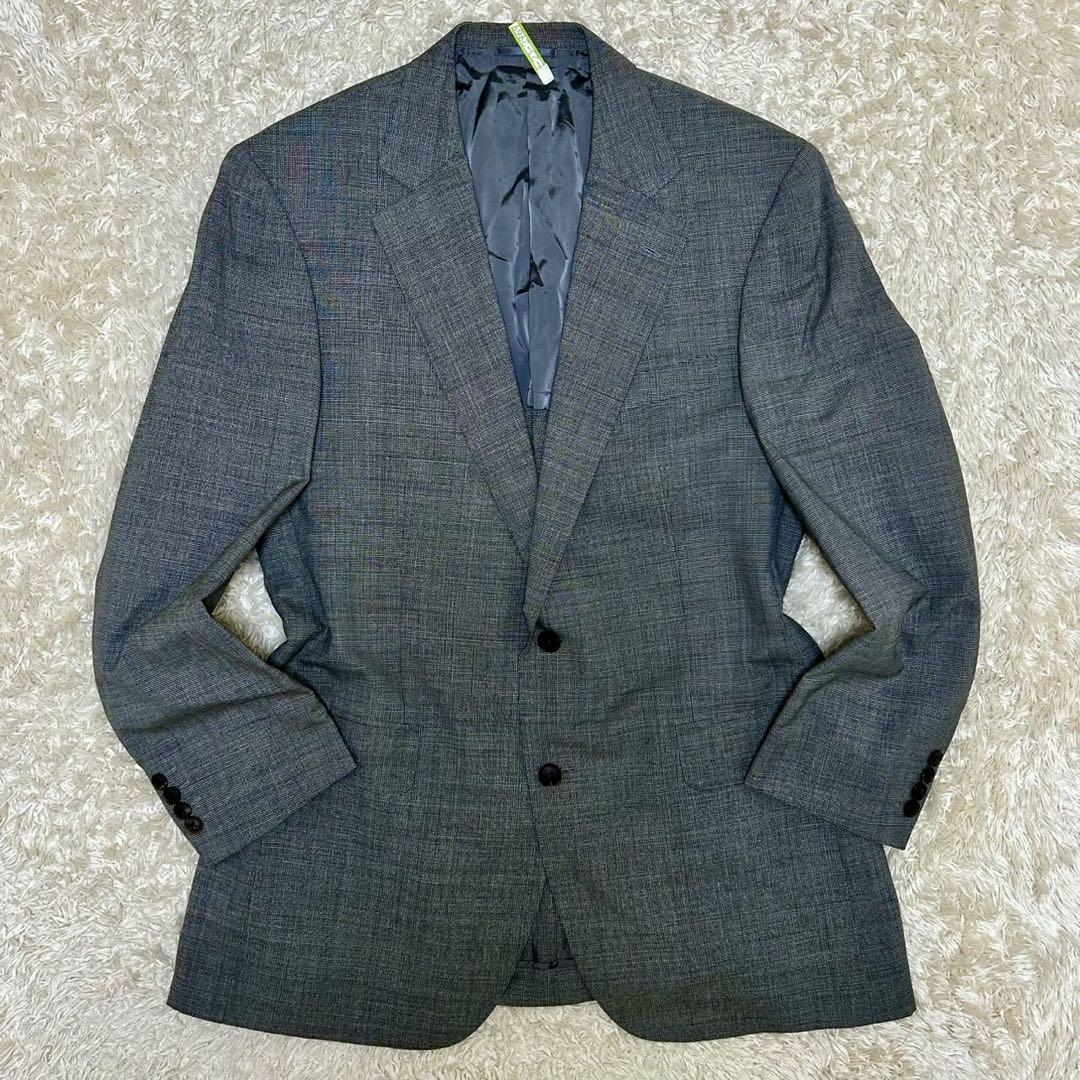 94 希少XL相当 BURBERRYロンドン テーラードジャケット 織り